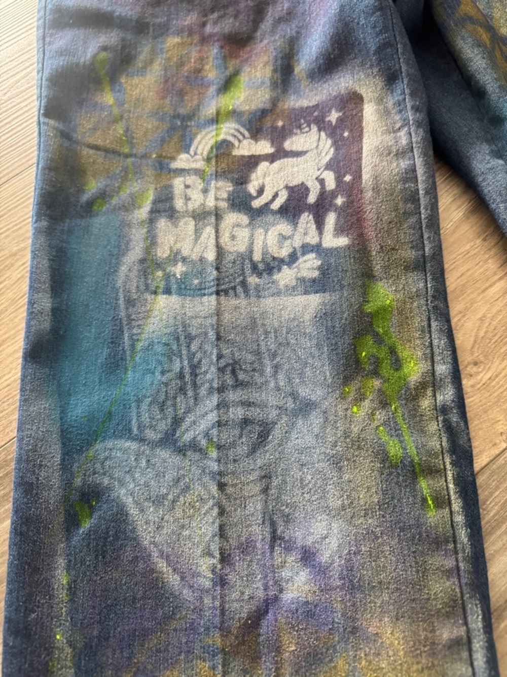 Custom Painted Women’s Size 14 Jeans - One-of-a-Kind Wearable Art - Picture 2 of 11